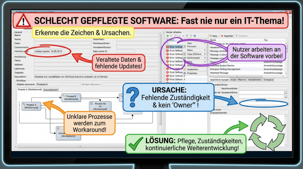 schlecht gepflegte Software