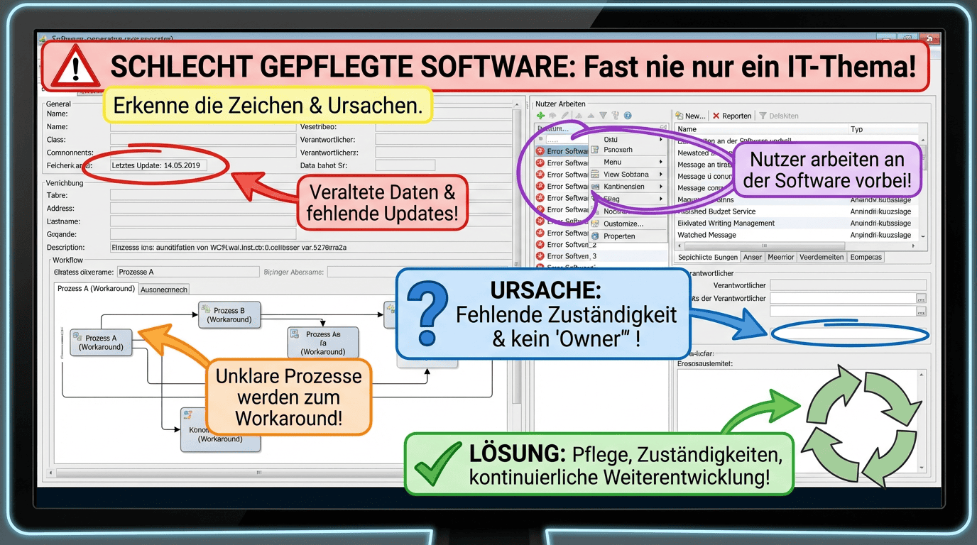 schlecht gepflegte Software